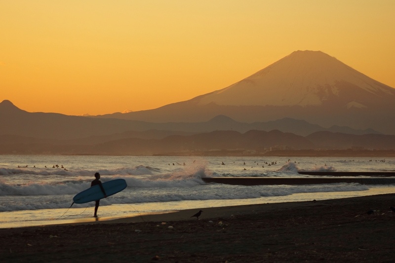 Mt. Fuji of the sunset