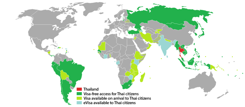 Visa_requirements_for_Thai_citizens as of 13 January 2017