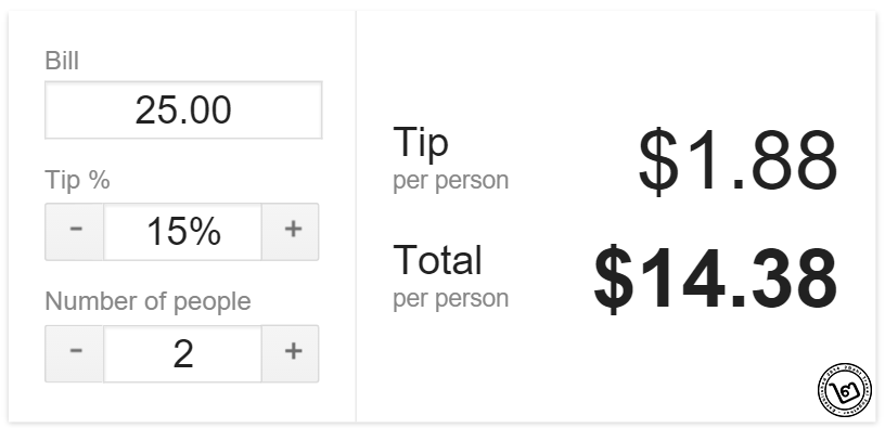 คำสั่ง Google Tip Calculator คำนวณค่าทิปแบบอเมริกันแชร์