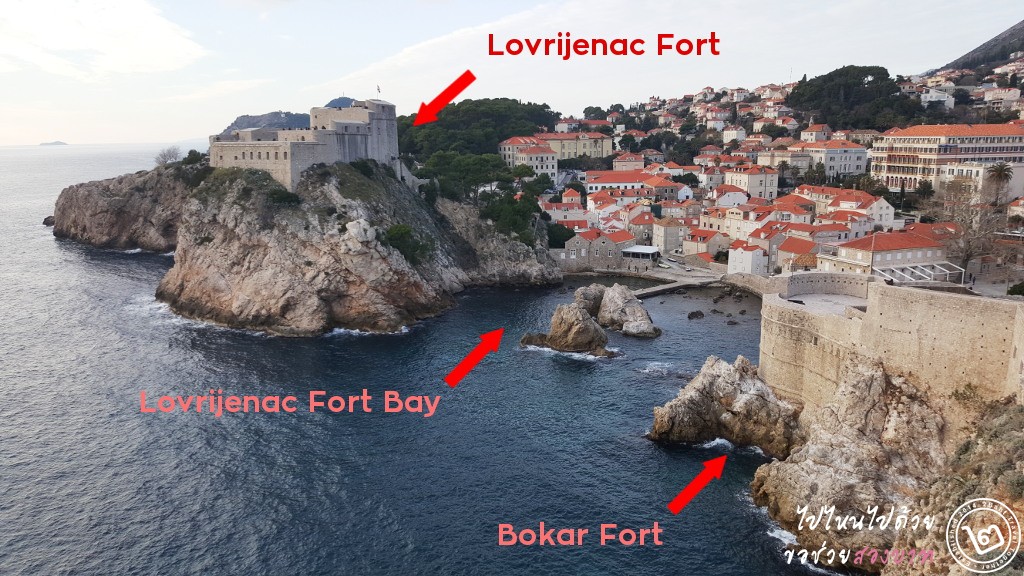 ภาพแสดงภูมิประเทศรอบๆ Lovrijenac Fort