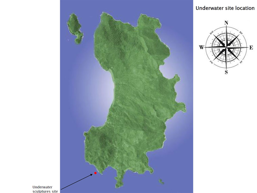 แผนที่ประติมากรรมใต้ทะเลที่เกาะเต่า จ.สุราษฎร์ธานี Ocean Utopia