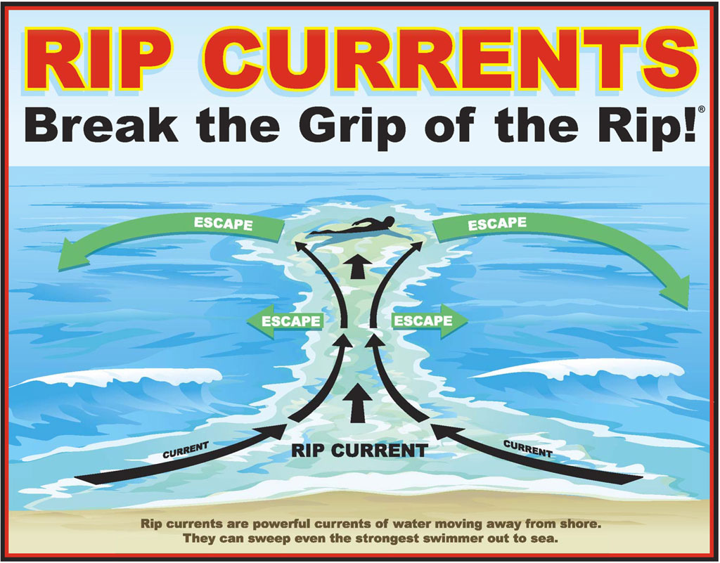 วิธีการเอาตัวรอดจาก Rip Current (คลื่นทะเลดูด ร่องน้ำวน คลื่นรูปเห็ด)