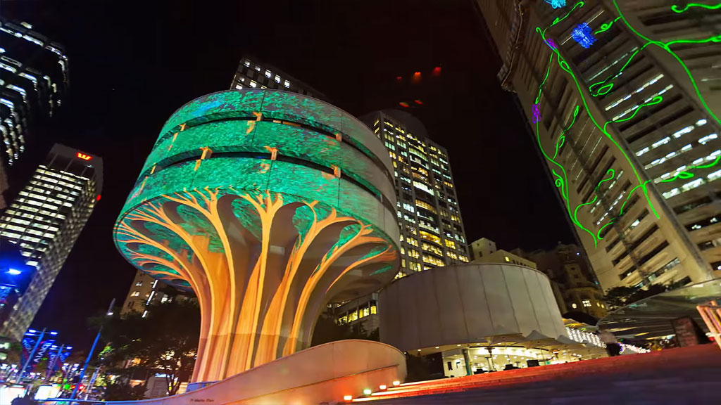 Vivid Sydney-3D-mapped projection