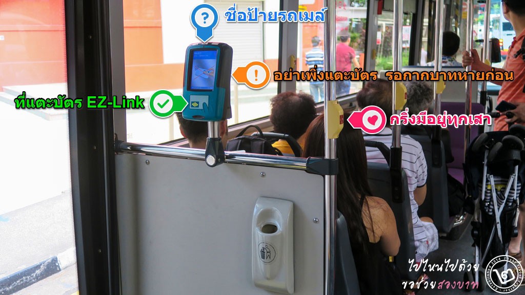 วิธีการแตะบัตร EZ-Link และการดูป้ายรถเมล์ในสิงคโปร์