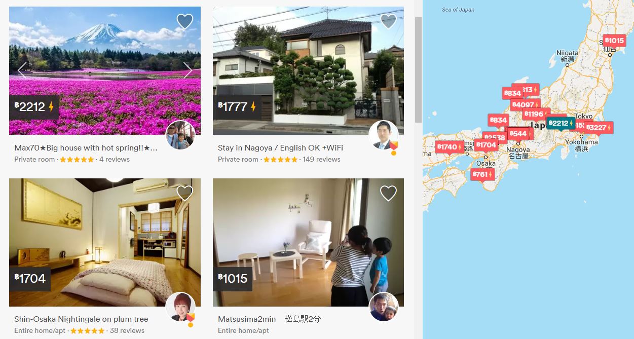 ตัวอย่างห้องเช่า Airbnb ในญี่ปุ่น