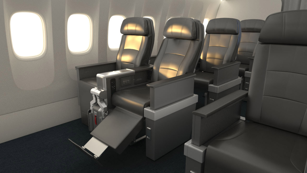 เก้าอี้นั่งของ American Airlines Premium Economy