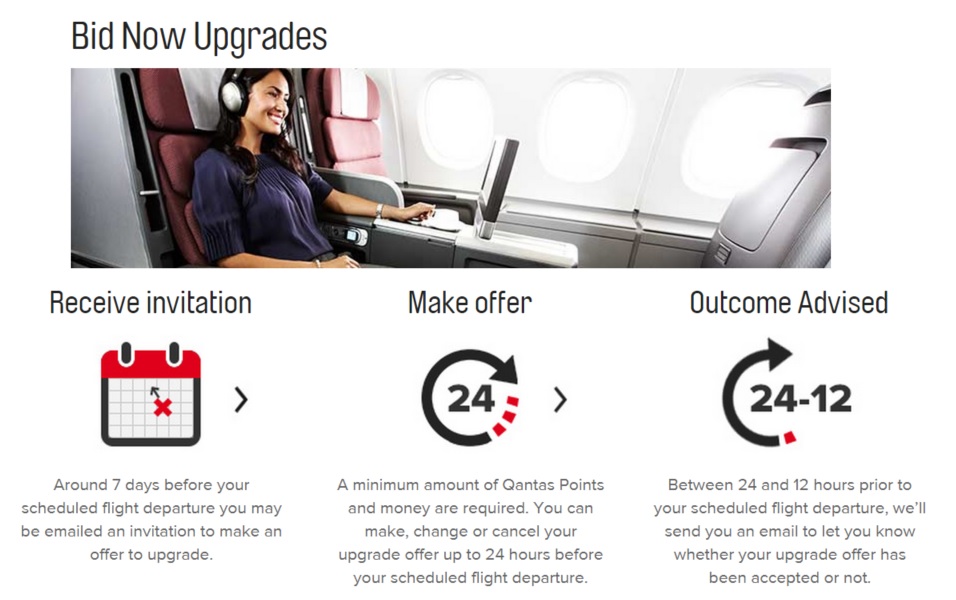 ระบบประมูล Bid Now Upgrades ของสายการบิน Qantas