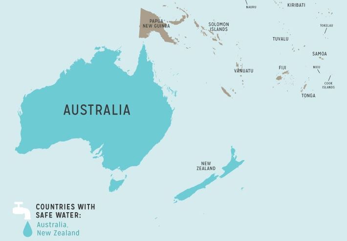 รายชื่อประเทศน้ำประปาดื่มได้ ในออสเตรเลีย-โอเชียเนีย (Australia safety tap water)
